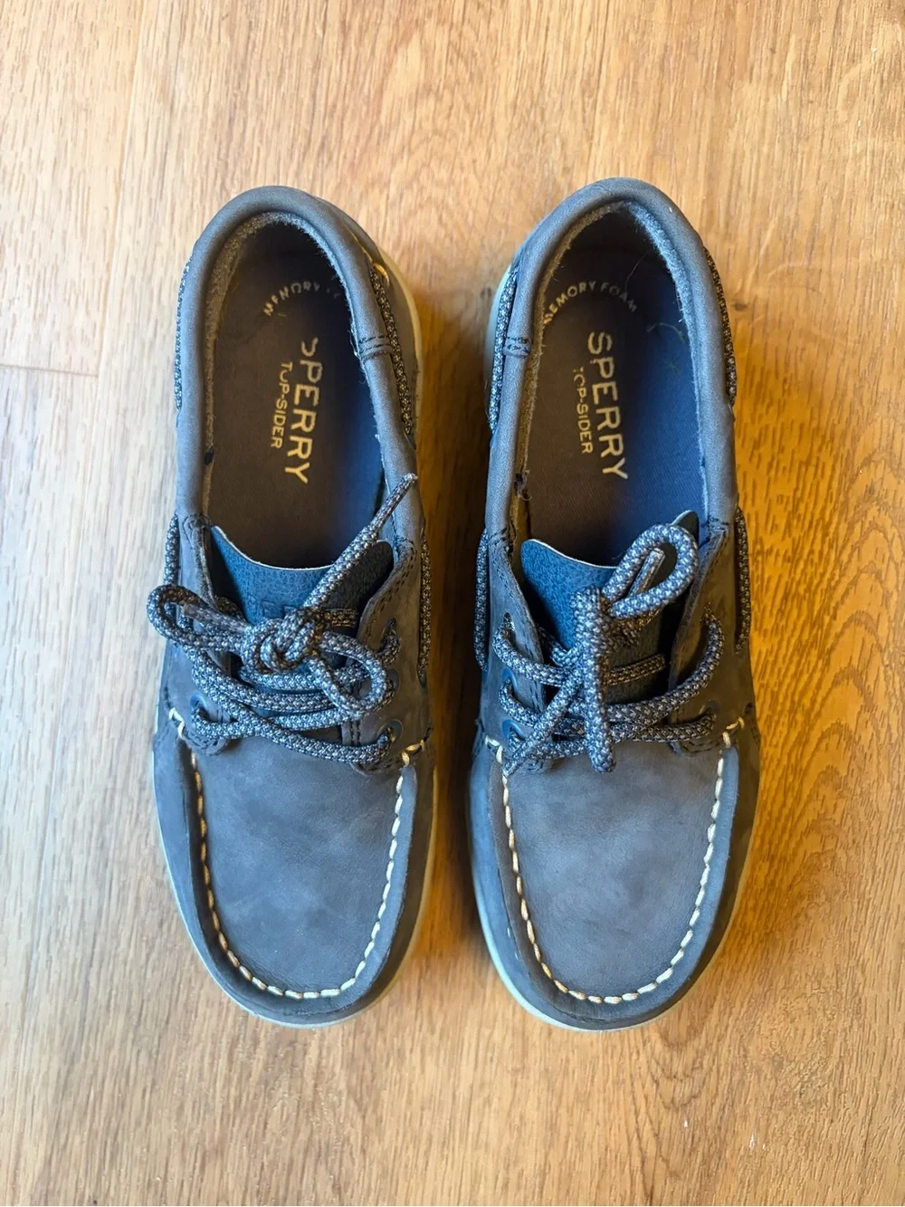 Sperry Top-Sider Gamefish Boys Size 2M Leather Boat Shoes Navy Blue